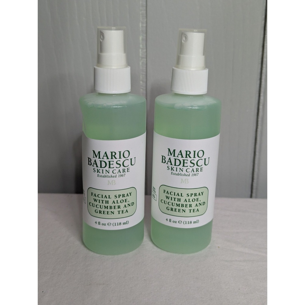 2 lot Mario Badescu skin care 4oz facial spray Aloe cucumber green Tea brand NEW